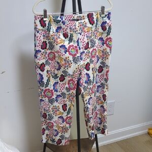Zac & Rachel Colorful Floral Cropped Pants